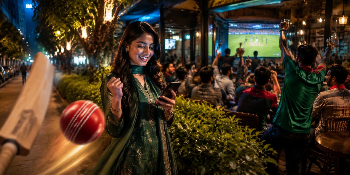 ঢাকার ক্রিকেট বেটিং এবং চা বাগান পটভূমিতে মডেল